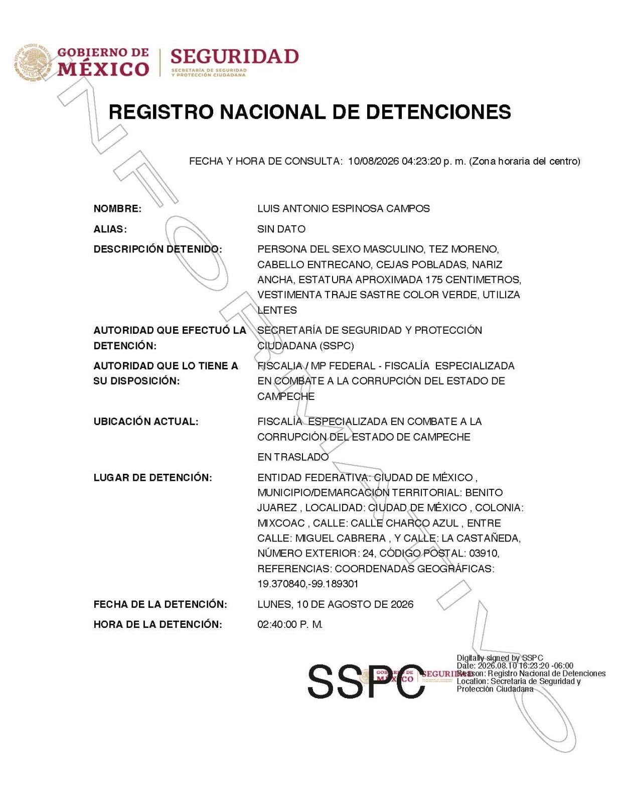 Detienen a Luis Antonio Espinosa Campos, contador del hermano de Alejandro Moreno