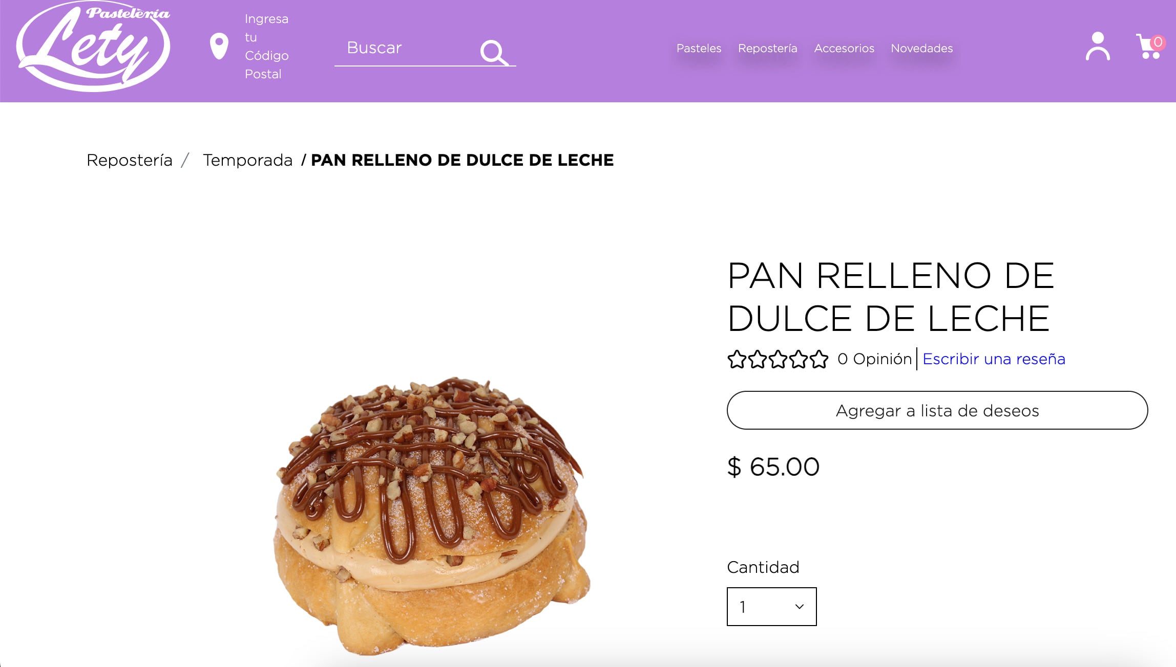 Pan de muerto en Pastelería Lety