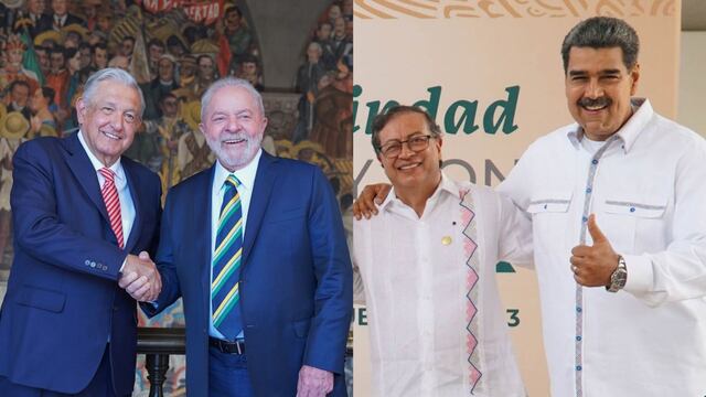 AMLO (México), Lula Da'Silva (Brasil), Gustavo Petro (Colombia) y Nicolás Maduro (Venezuela)