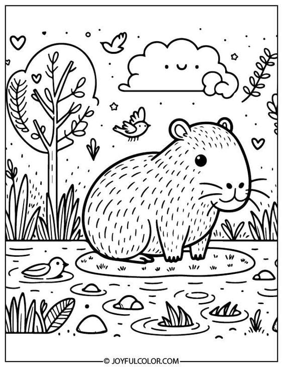 Dibujos de capibara para colorear e imprimir