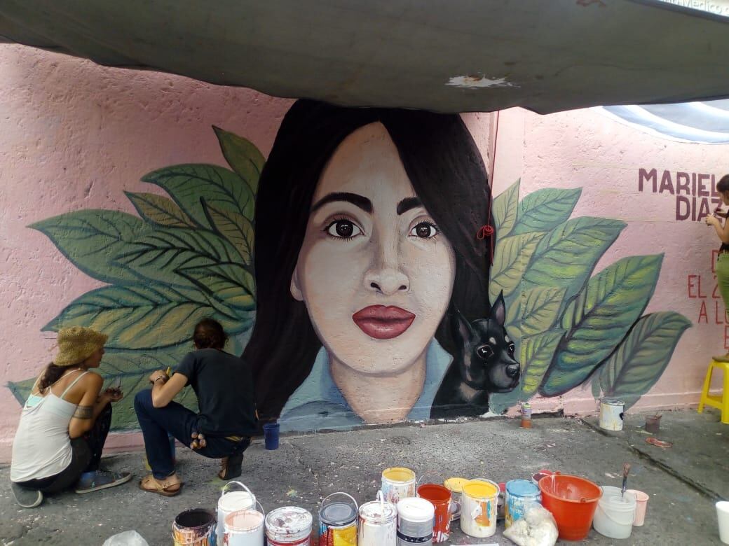 Realización del mural Mariela Vanessa.