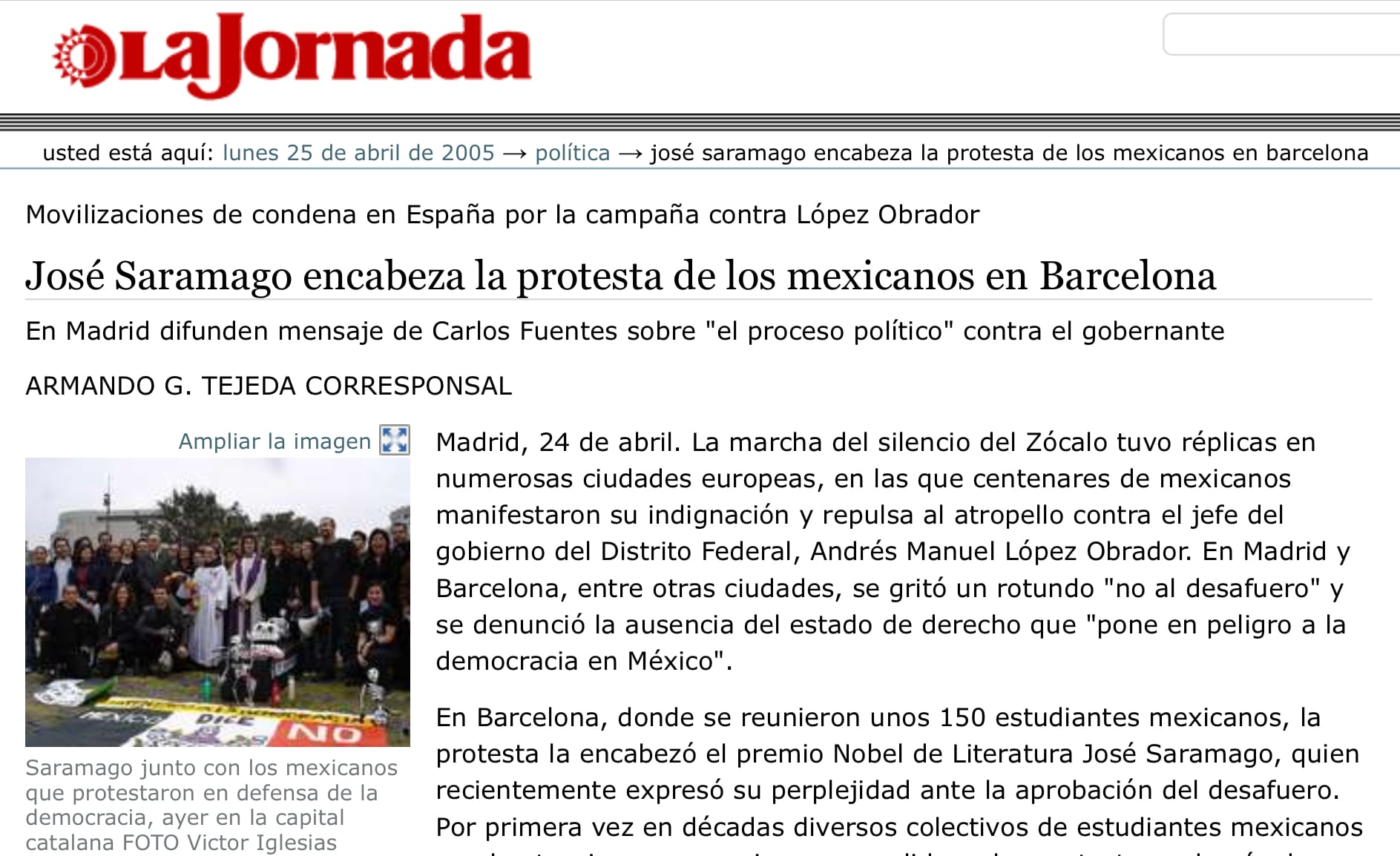 La Jornada en 2005