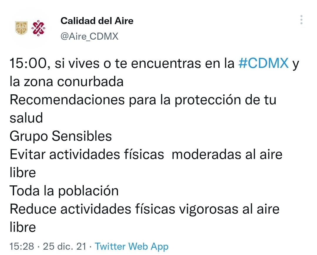 Actualización sobre la calidad del aire