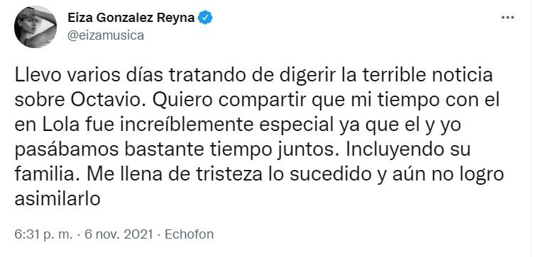 Eiza González no logra asimilar la muerte de Octavio Ocaña