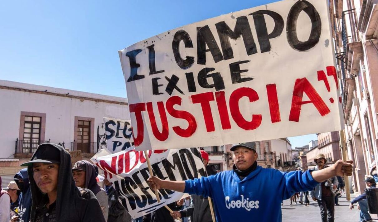 Protesta de productores de frijol en Zacatecas