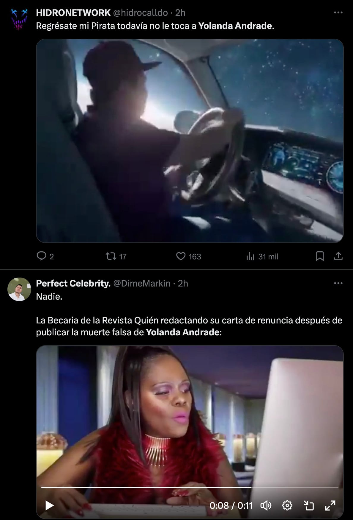 Memes sobre la supuesta muerte de Yolanda Andrade