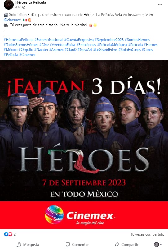 Fecha de estreno de Héroes, película de los Niños Héroes