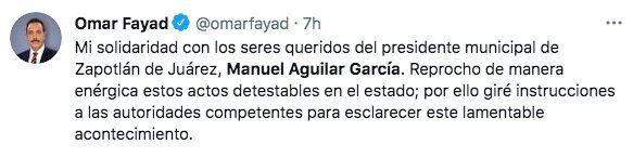 Tuit de Omar Fayad