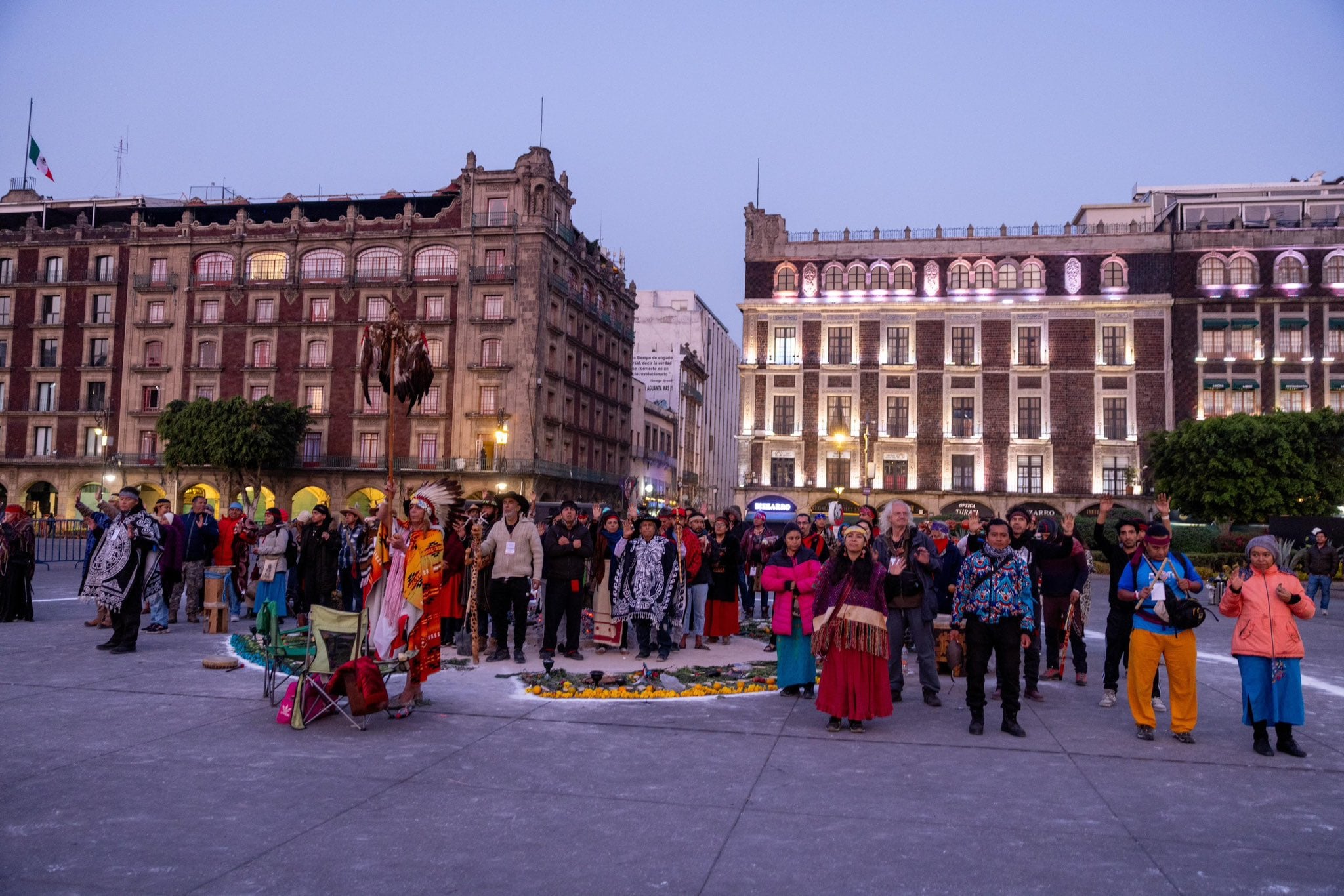 Homenaje a Cuauhtémoc, el último Huey Tlatoani, en el Zócalo CDMX hoy 28 de febrero
