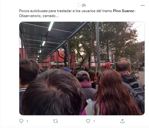 Reportan caos por cierre del Metro Línea 1