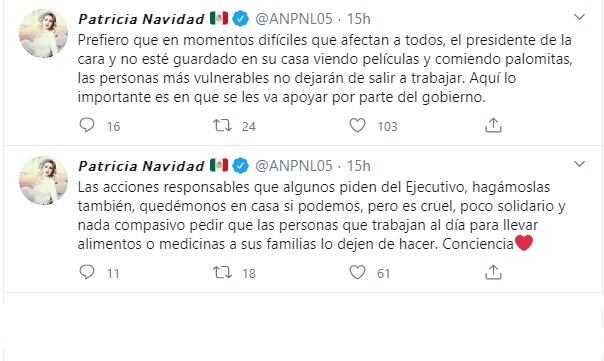 Paty Navidad defiende las acciones del gobierno