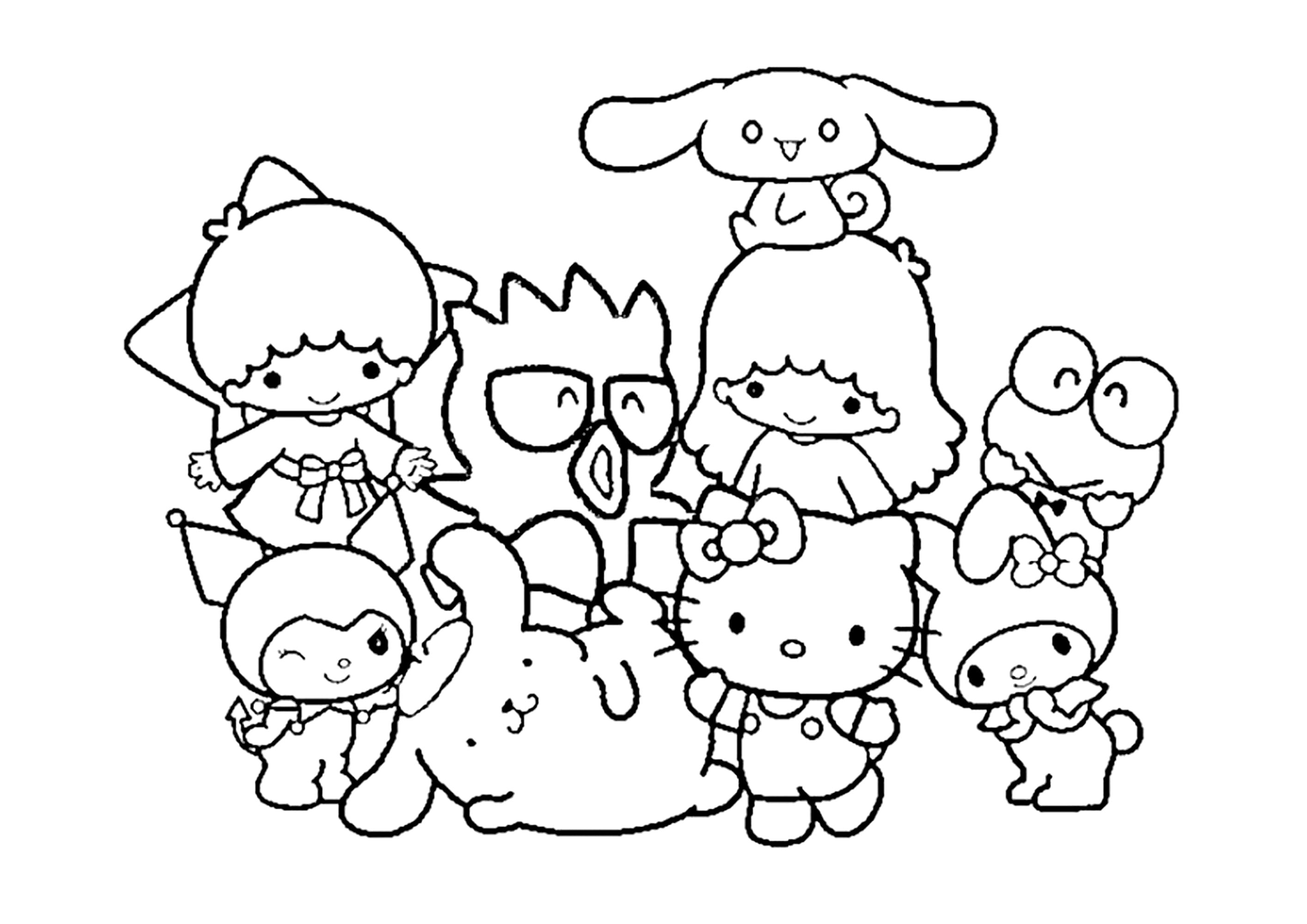 8 dibujos de Cinnamoroll y Pompompurin personajes de Sanrio