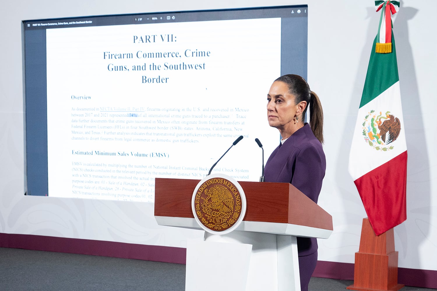 Claudia Sheinbaum en su conferencia mañanera de hoy