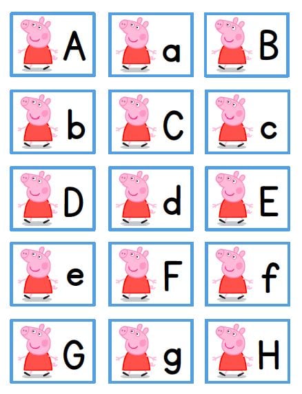 Memorama de Peppa Pig para imprimir
