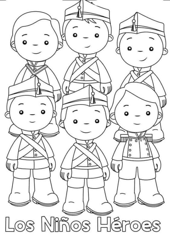 Dibujos de Niños Héroes para colorear