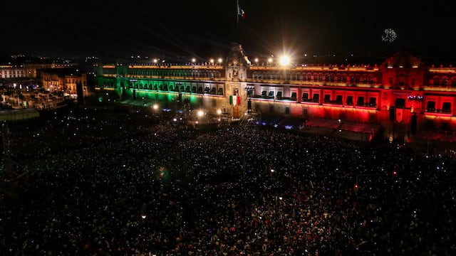 Grito de Independencia en el Zócalo
