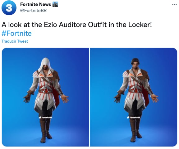 Skin de Ezio filtrada en Fortnite