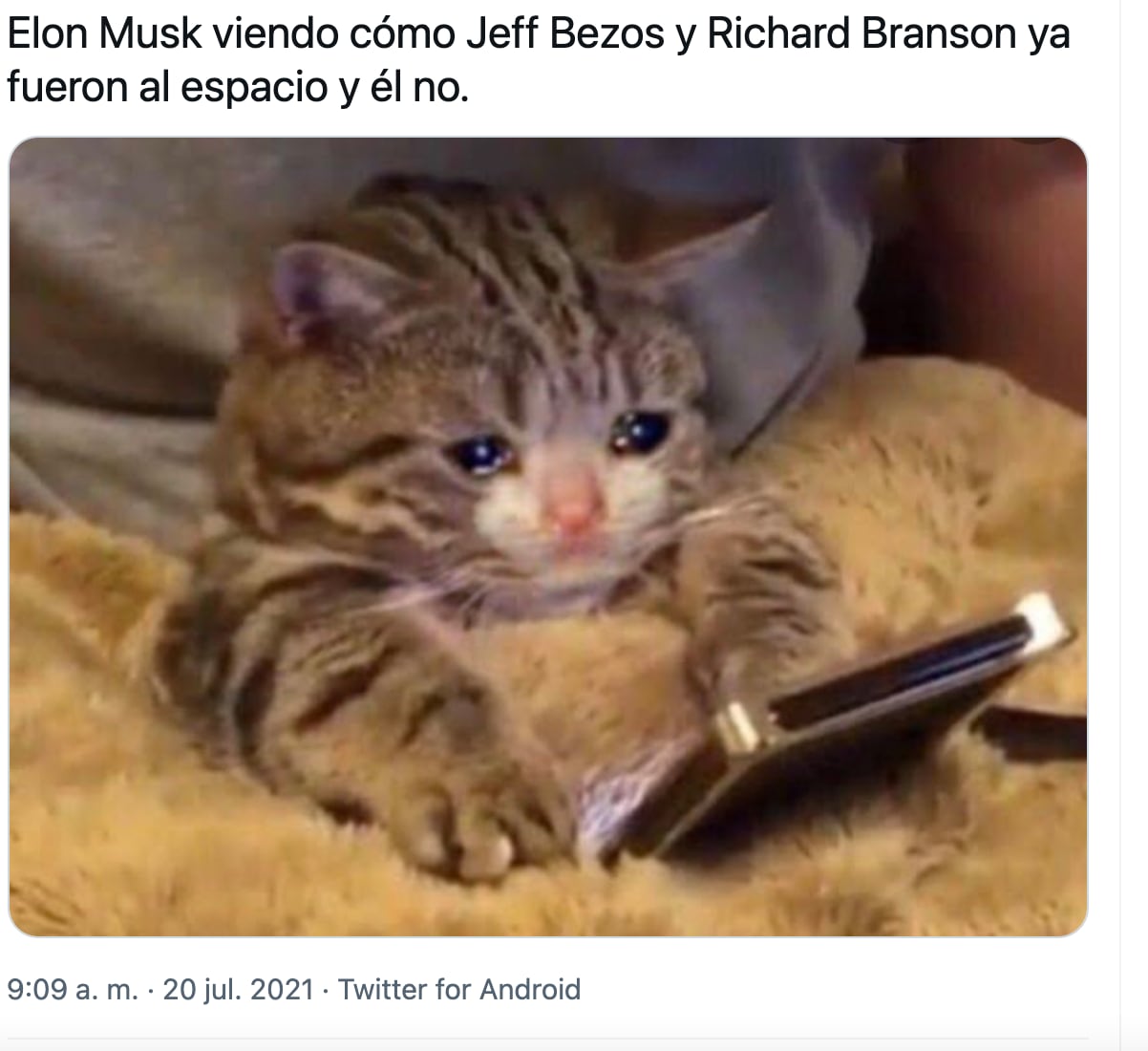 Meme sobre el viaje de Jeff Bezos