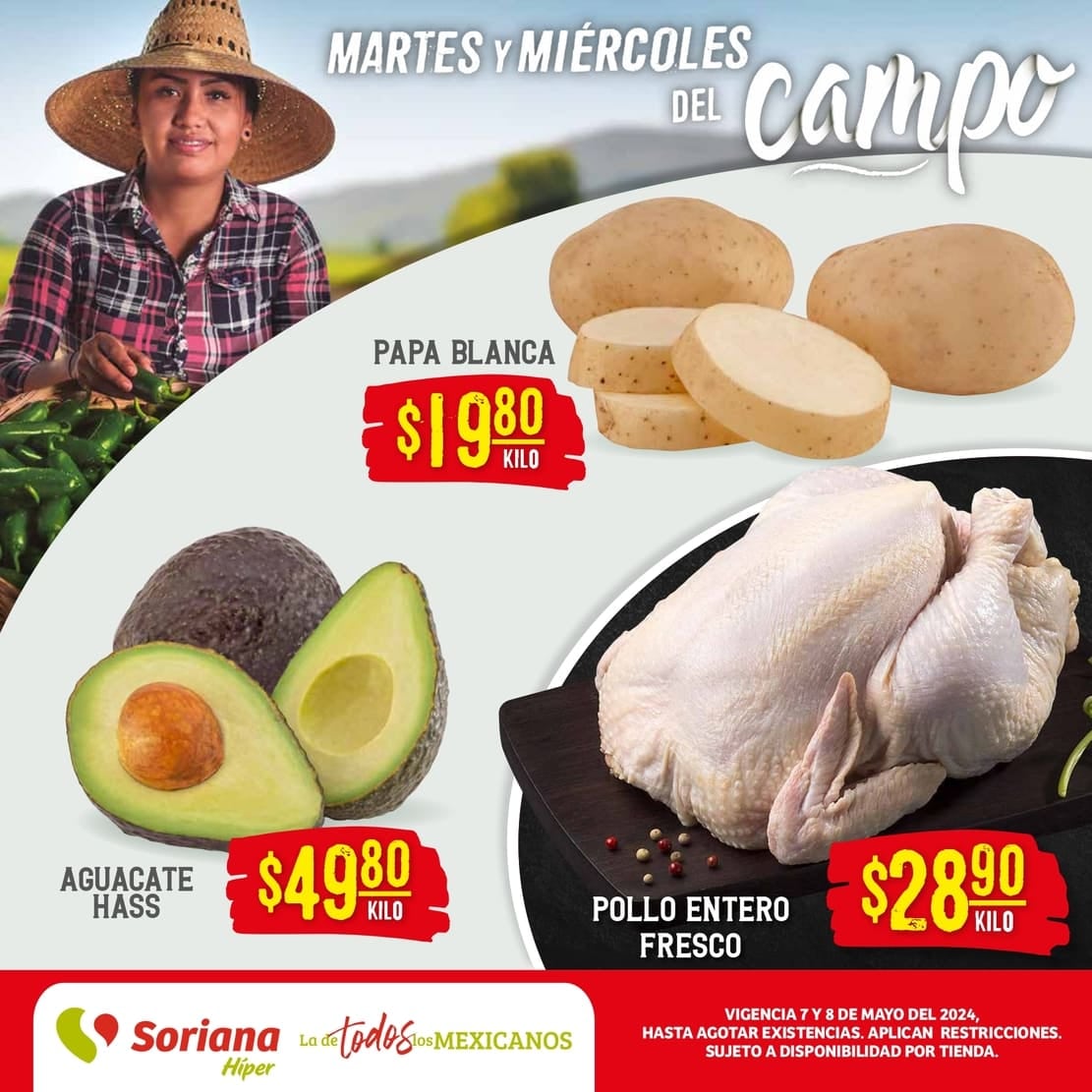 Martes y Miércoles del Campo Soriana 7 y 8 de mayo 2024: Estas son las mejores ofertas
