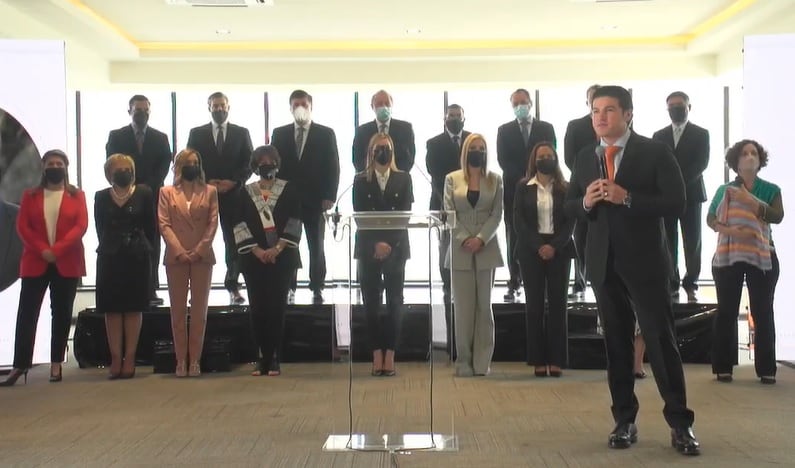 Samuel García y su gabinete