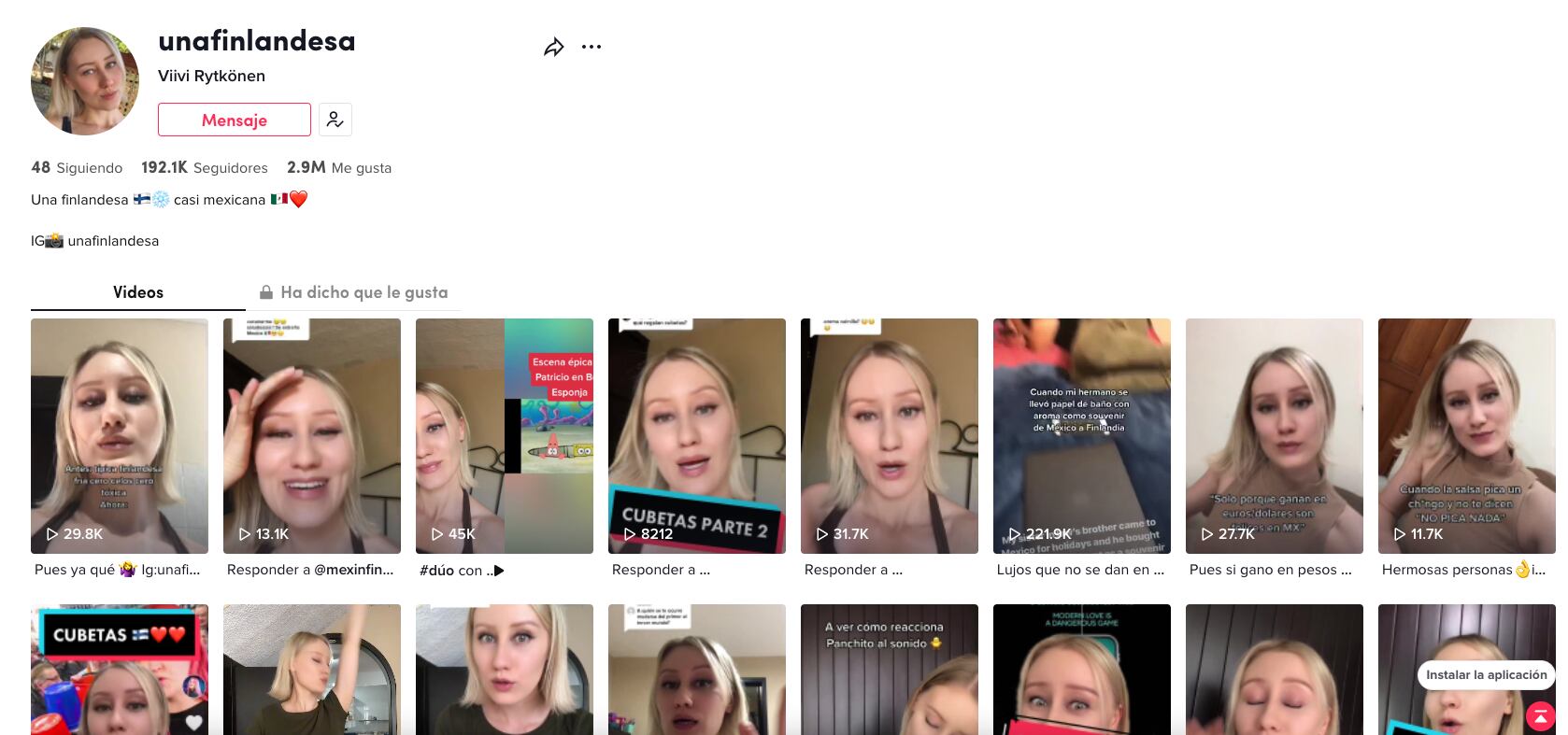 Viivi Rytkönen en TikTok