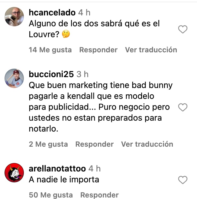 Los comentarios sobre Bad Bunny y Kendall Jenner visitando el Museo de Louvre