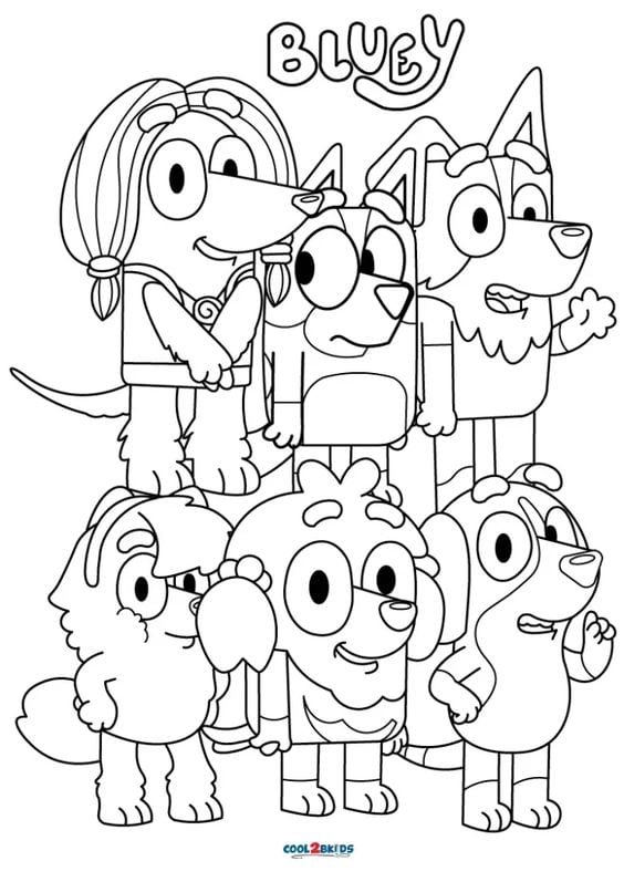 Dibujos de Bluey por el Día del Perro para colorear