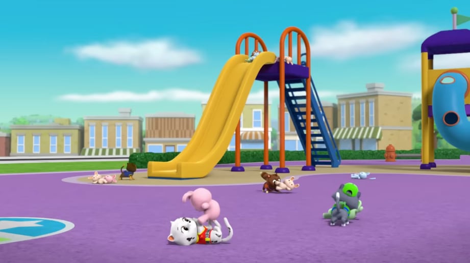 Rubble de Paw Patrol encontrando cosas perdidas