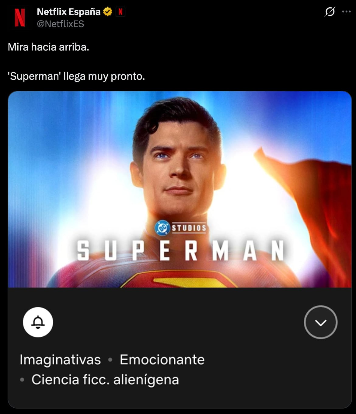 Netflix España anuncia la llegada de Superman a su catálogo el 19 de septiembre