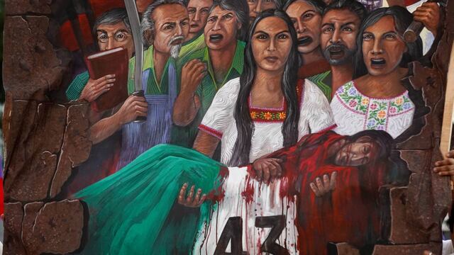Pintura alusiva a los 43 normalistas de Ayotzinapa