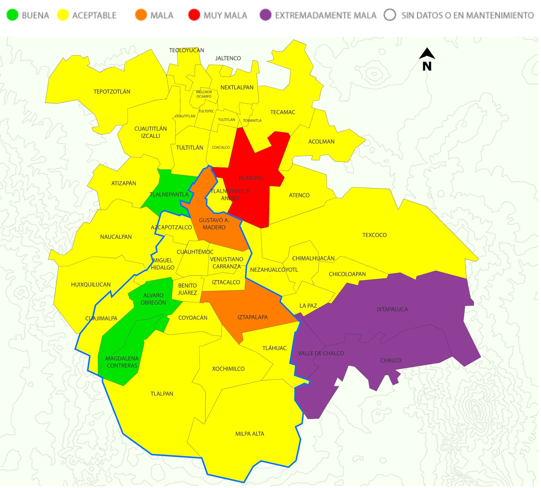 Calidad del aire en el Valle de México - 7 de marzo de 2024