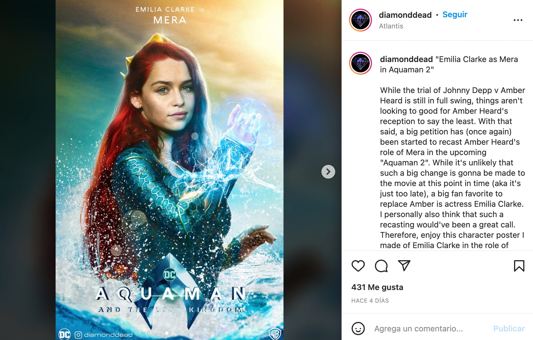 Emilia Clarke como Mera
