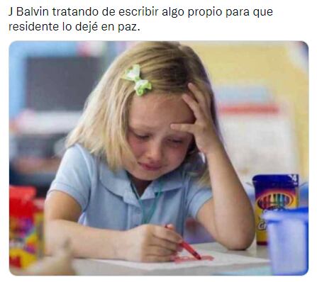 Meme de la reacción de J Balvin por palabras de Residente.