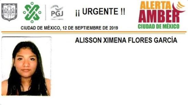 Alisson Ximena Flores García Alerta Amber