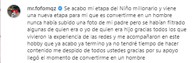 Fofo Márquez deja las redes sociales tras la muerte de su papá, Rodolfo Márquez.