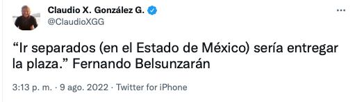 tuit de Claudio X. González