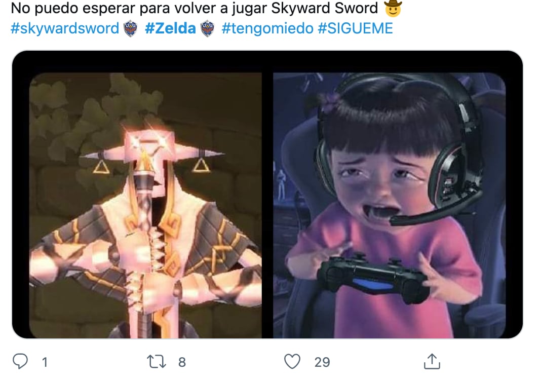 Reacciones al emoji de 'The Legend of Zelda: Skyward Sword'