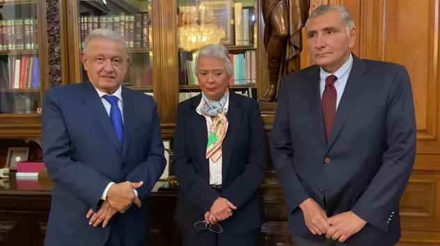 AMLO, Olga Sánchez Cordero y Adán Augusto López