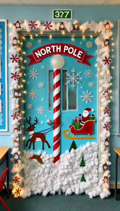 Ideas para decorar una puerta para Navidad