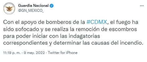 Tuit de la Guardia Nacional