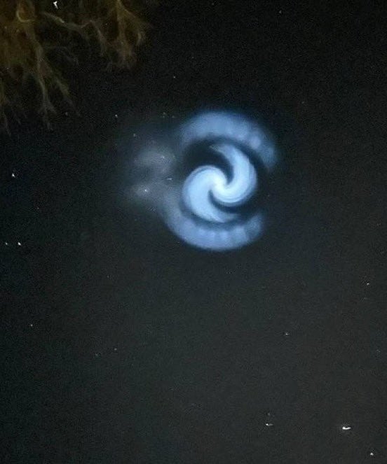 Espiral luminosa en Europa