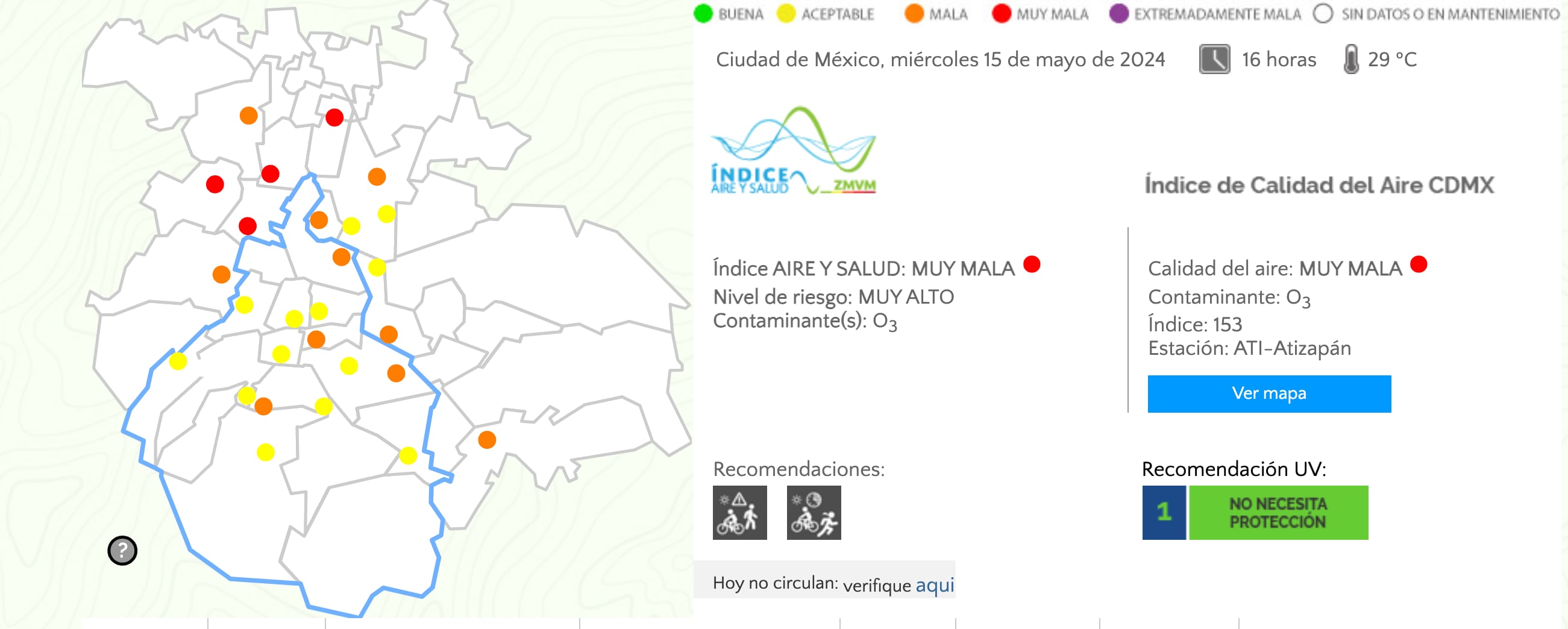 Calidad del aire durante Fase 1 de Contingencia Ambiental