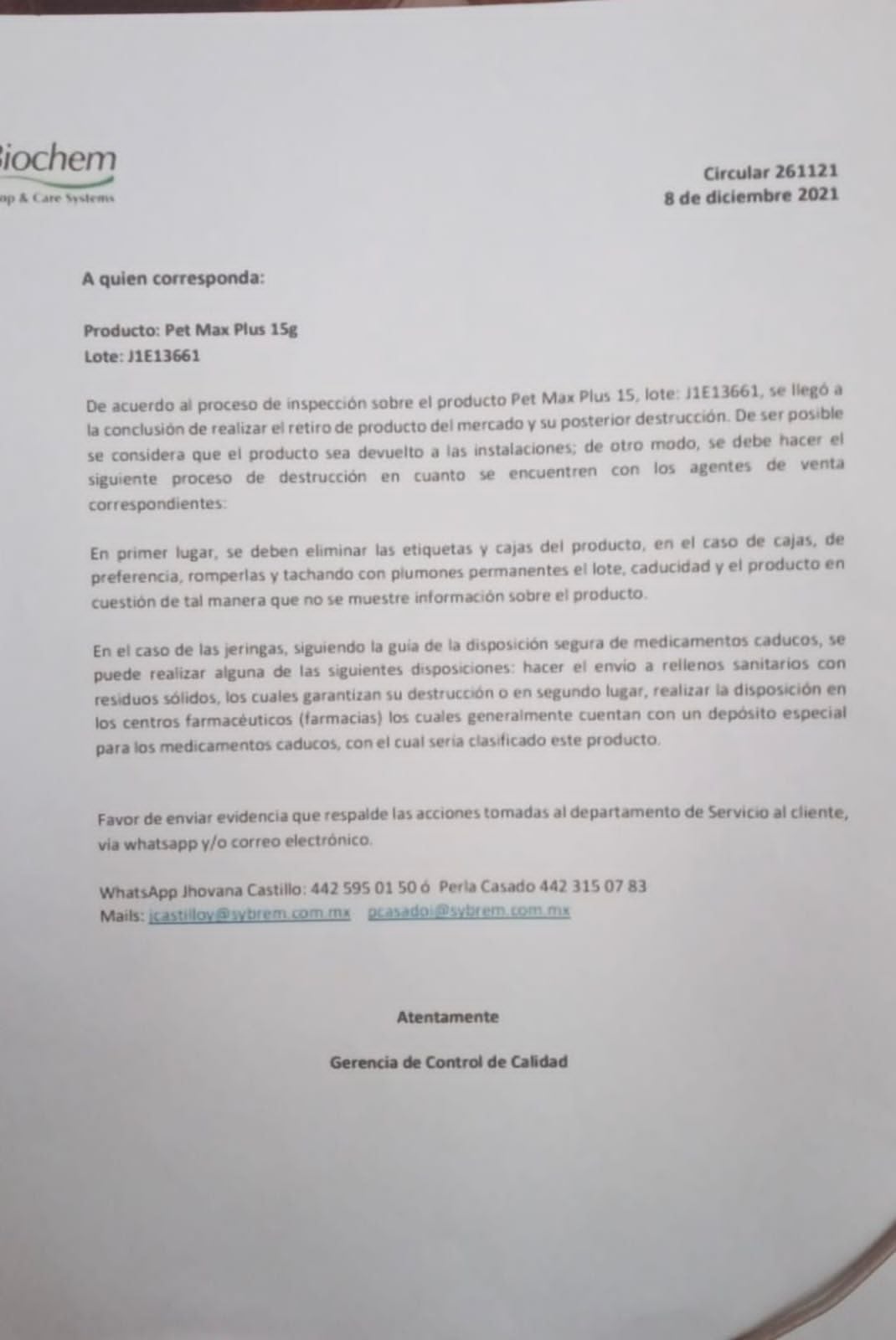 Por muerte a 30 perros, retirarán del mercado desparasitante para perro Pet Max Plus de Biochem Systems