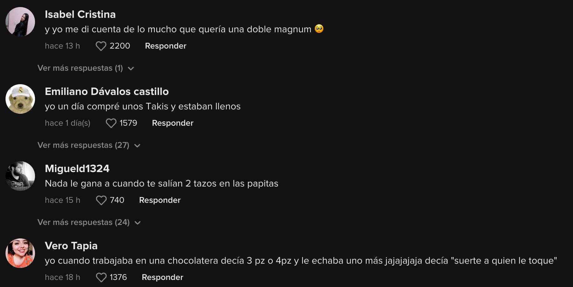 Comentarios a la Magnum doble de TikTok