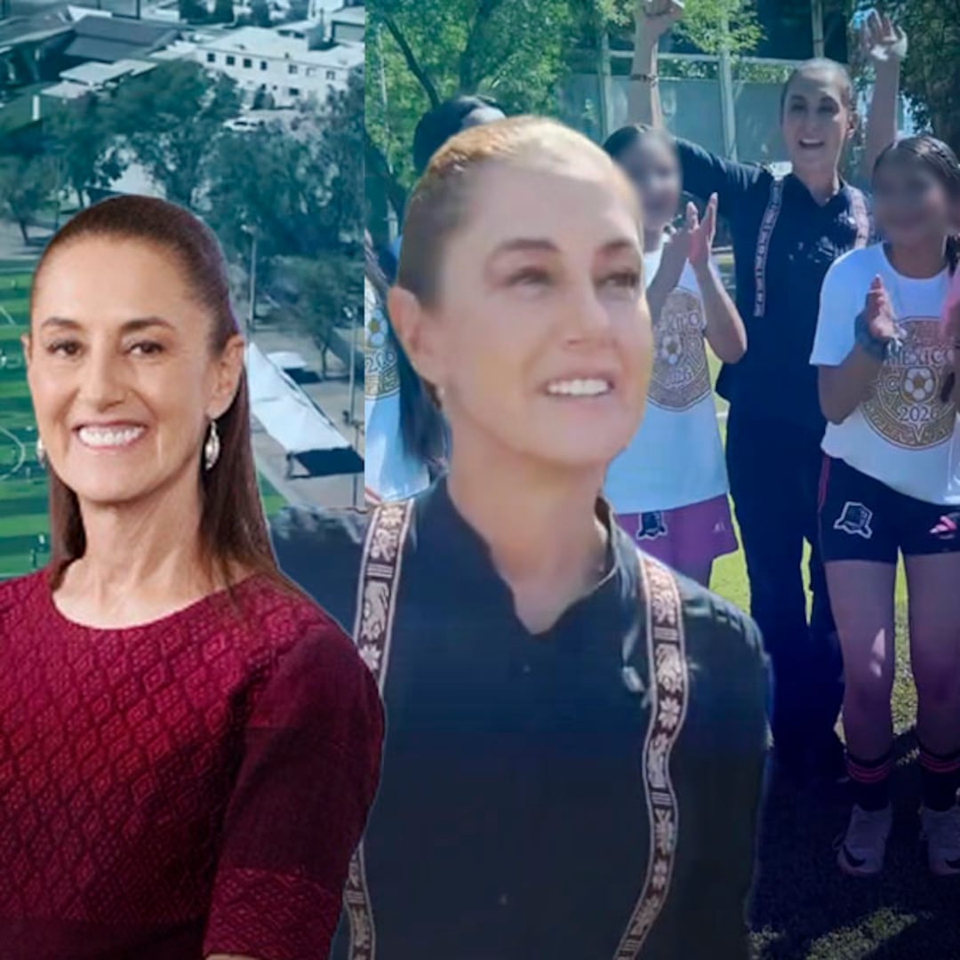 Sheinbaum visita las canchas del Mundial Social y juega con niñas y niños en Mexicali