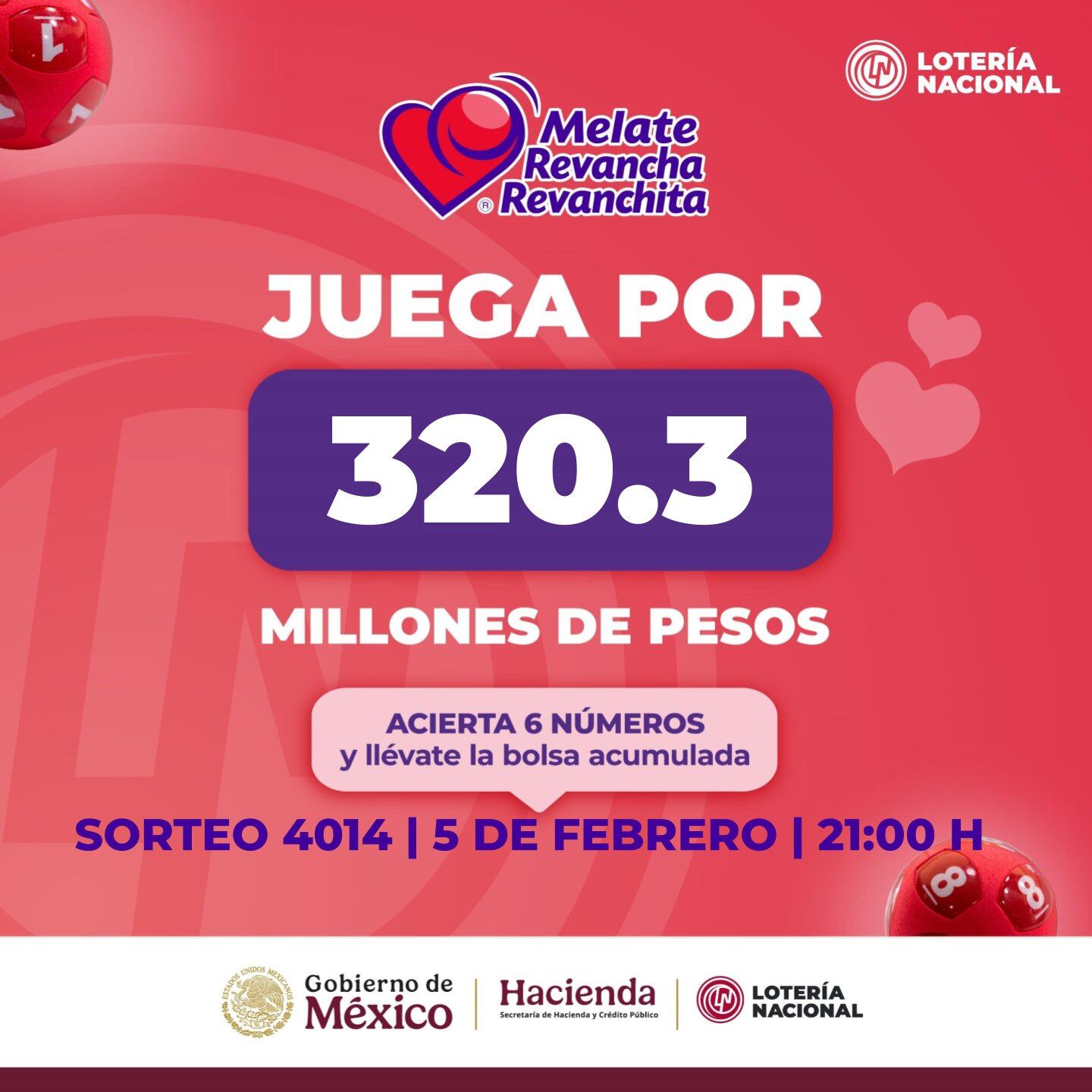 Resultados Sorteo Melate, Revancha y Revanchita 4014 de Lotería Nacional: Estos son los números ganadores