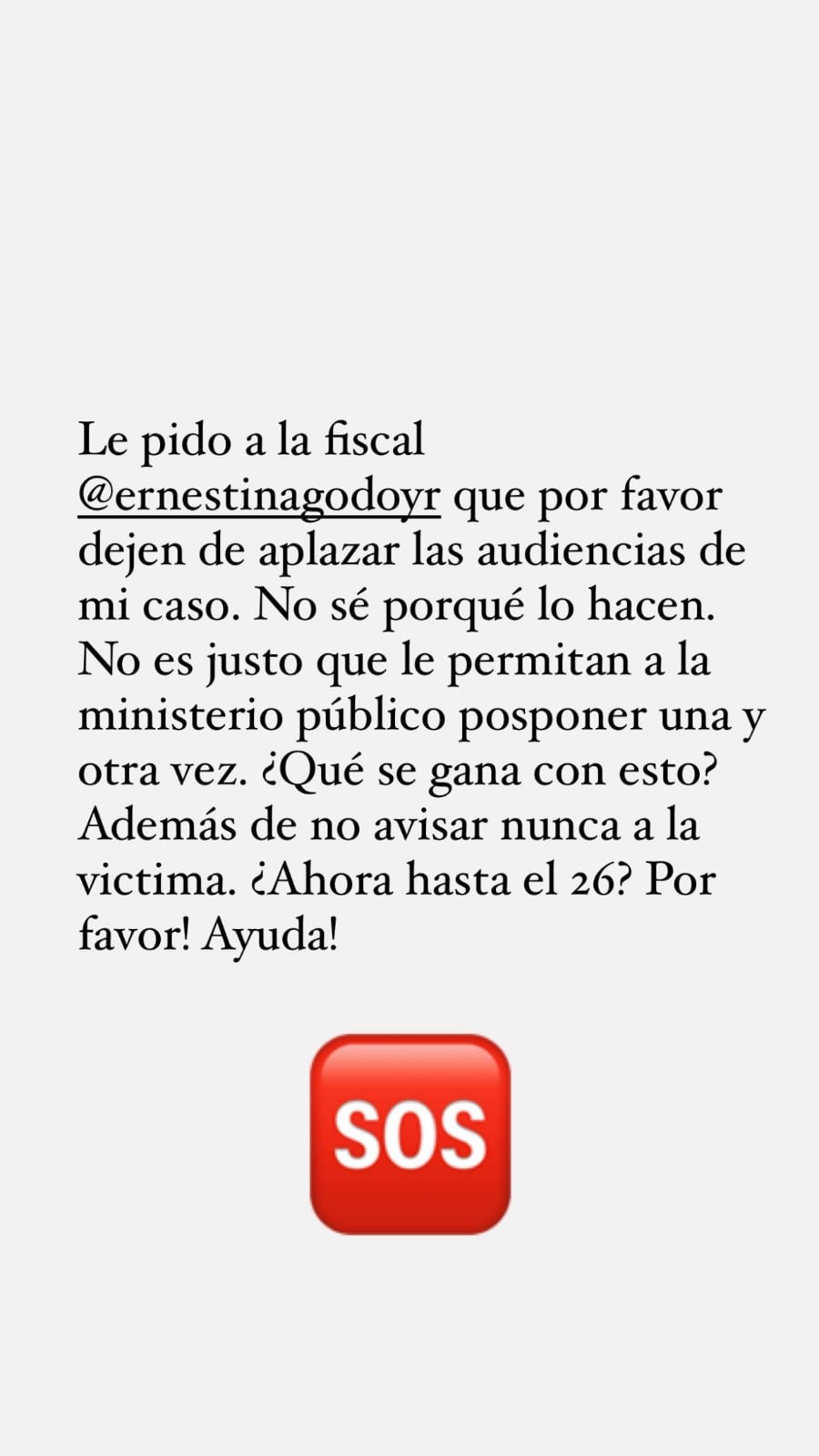 Petición de Alexa Hoffman a la fiscalía