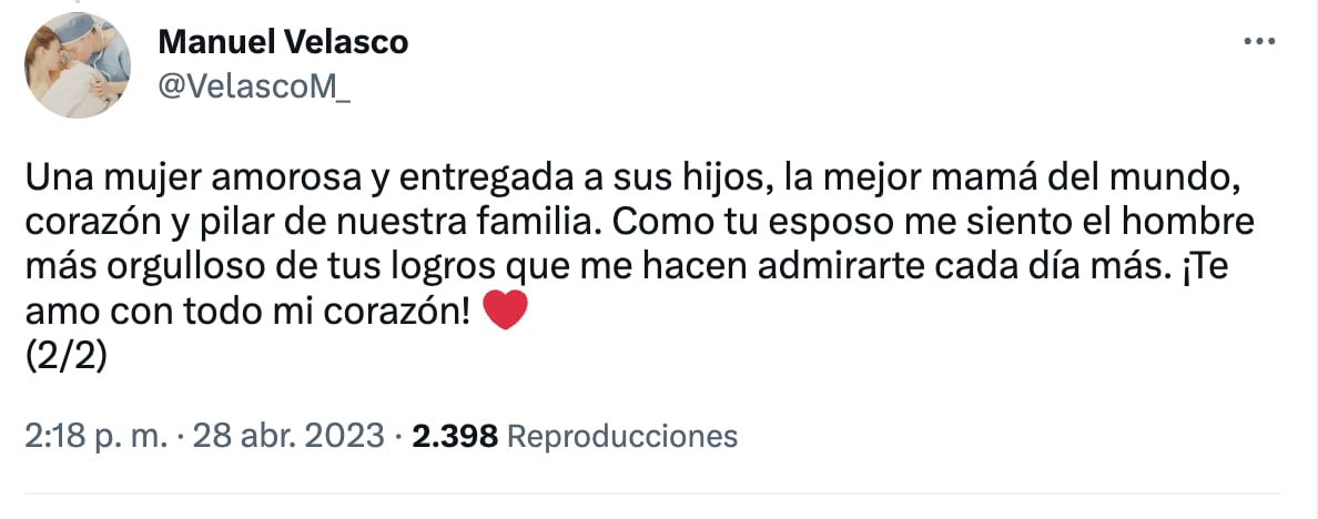 Manuel Velasco está muy enamorado de Anahí y así lo demuestra