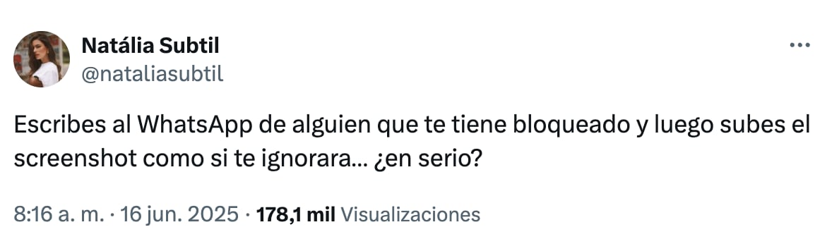 Natália Subtil responde a Sergio Mayer Mori