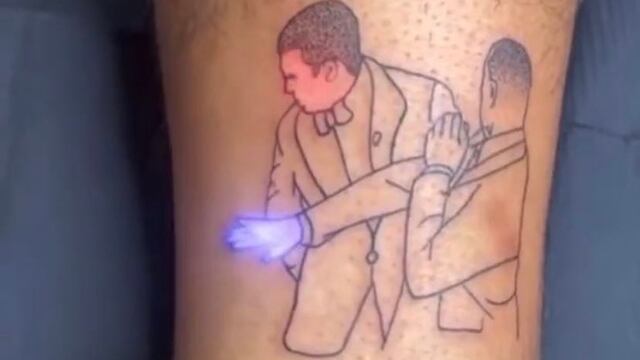 Tatuaje de la cachetada de Will Smith a Chris Rock en los Oscar 2022